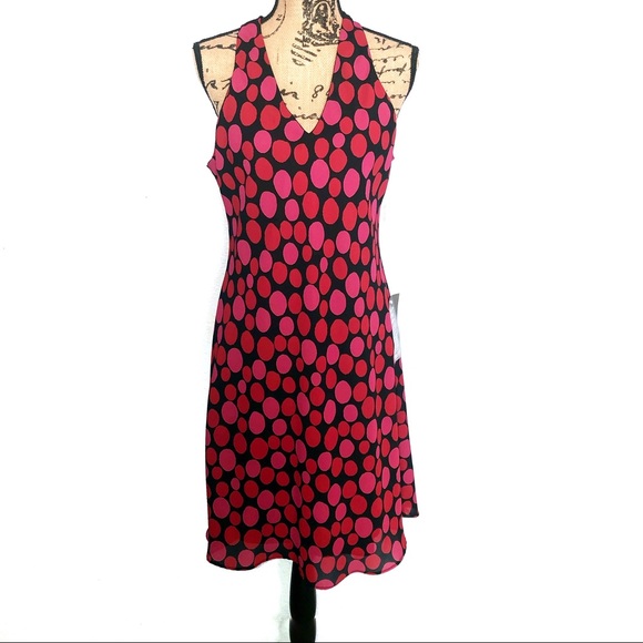 Jessica Howard Dresses & Skirts - Jessica Howard Polka Dot V-Neck Sleeveless Dress